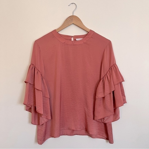 Violet + Claire Ruffle Sleeve Blouse - Picture 1 of 4